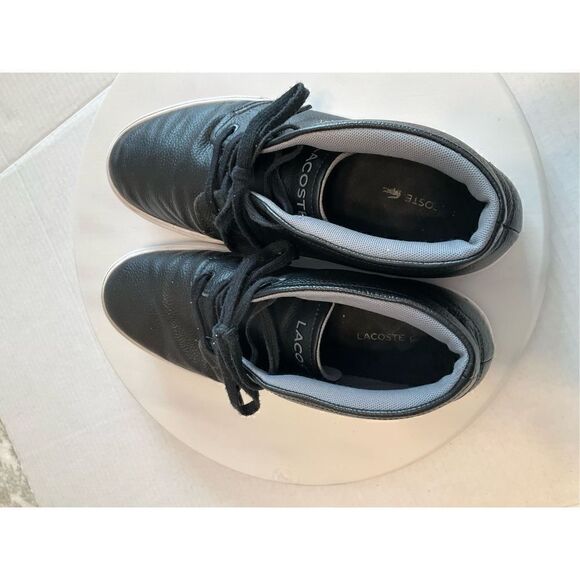 Lacoste Asparta High Top. Pebbled black leather, black. Men’s 10. Izod Alligator - Picture 9 of 11